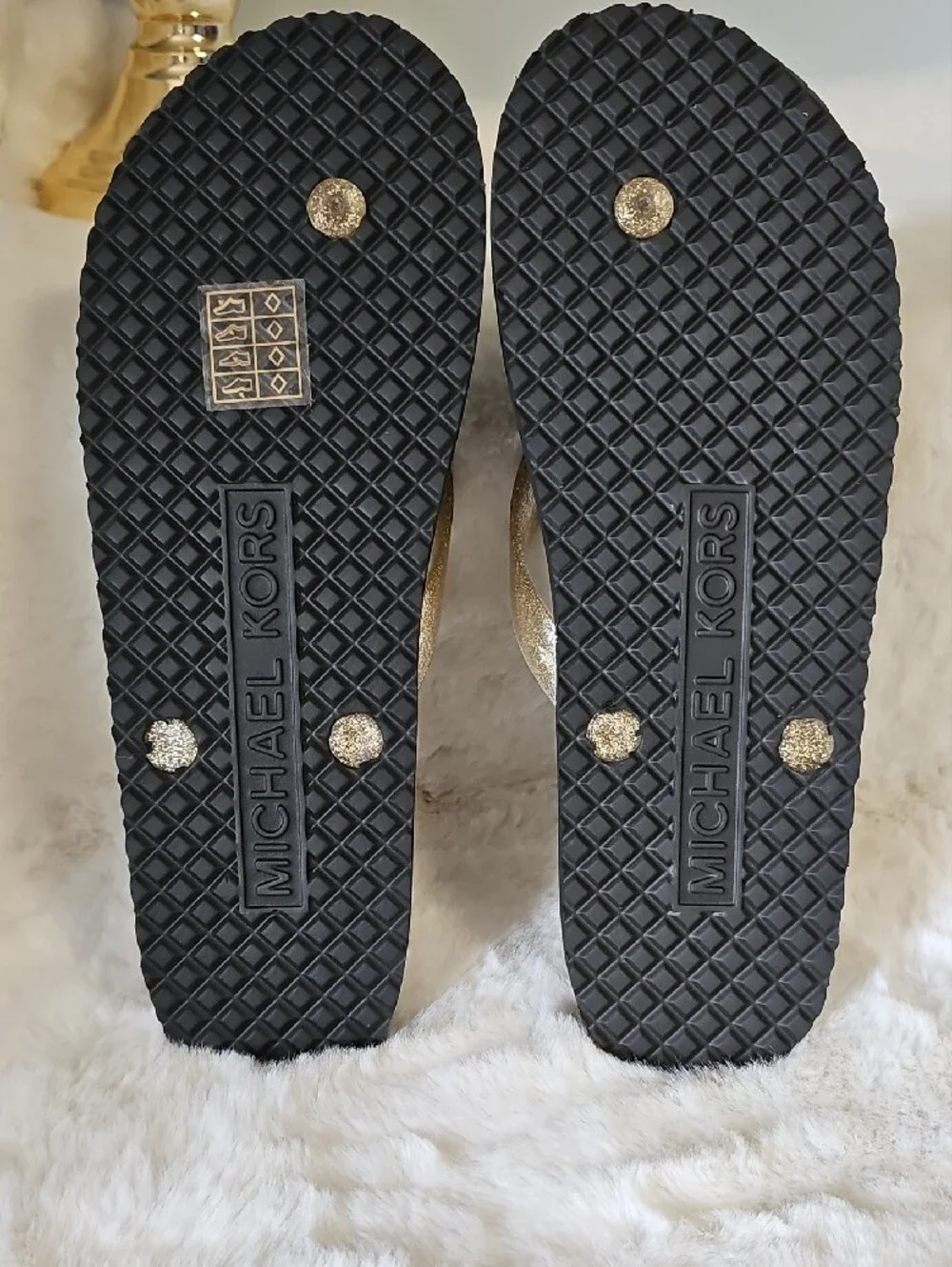 NWOT! Michael Kors Jet Set Glitter Flip Flops